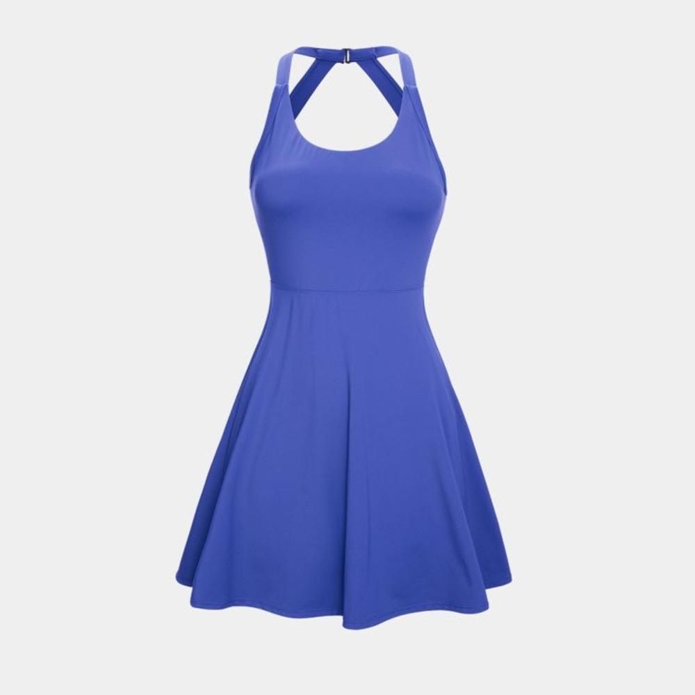 HALARA Blue Athletic Mini Sundress Sleeveless Halter